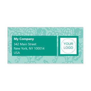 Green and Blue Vibrant and Bold Floral Pattern Self-inking Stamp