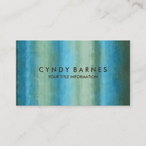 Green  and Blue Watercolor Stripe Business Card