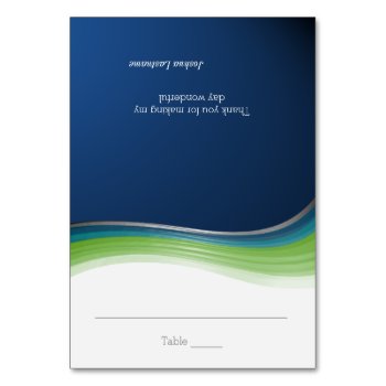 Green And Blue Wave Seating Card by InBeTeen at Zazzle