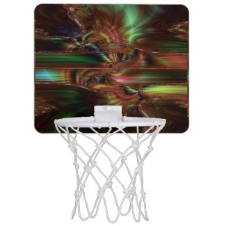 Green and Brown Abstract Mini Basketball Hoops