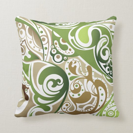 Green and Brown Abstract Throw Pillow | Zazzle.com