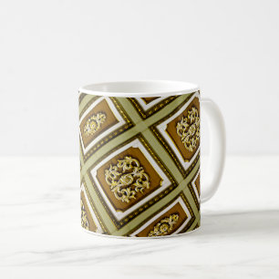Green and Brown Architecture Print Coffee Mug