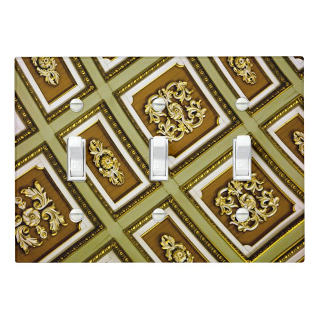Green and Brown Architecture Print Light Switch Cover (In Situ)