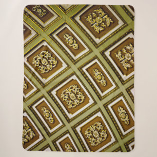 Green and Brown Architecture Print Sherpa Blanket