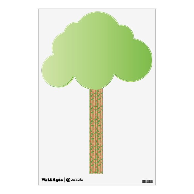 Green and Brown Bamboo Pattern Tree Wall Decal (Front)