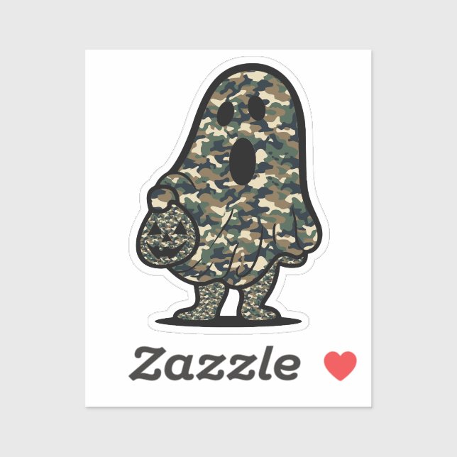 Green and Brown Camouflage Ghost  Sticker (Sheet)