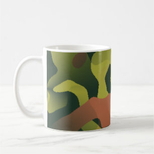 Green and Brown Camouflage Pattern Coffee Mug