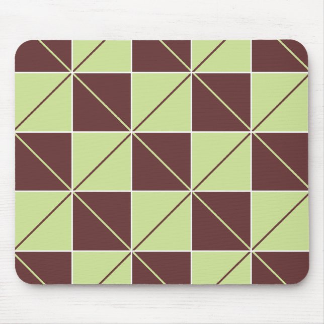 Green and Brown Checkerboard Argyle Mouse Pad (Front)