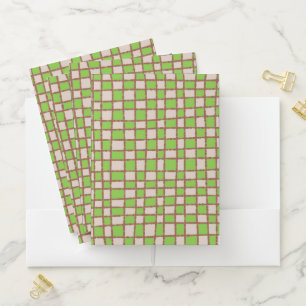 Green and Brown Checkerboard Pattern Classic Pocket Folder