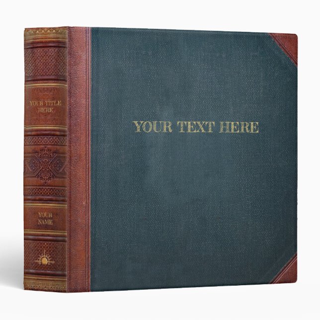 Green and Brown Faux Leather Book Binder (Front/Spine)