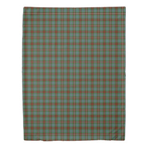 Green and Brown Fraser Clan Hunting Plaid Duvet Cover