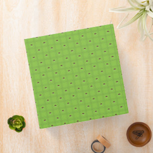 Green and Brown Half Circle Plaid Pattern 3 Ring Binder