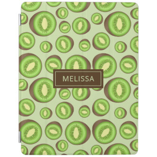 Green And Brown Kiwifruit Pattern With Custom Name iPad Smart Cover