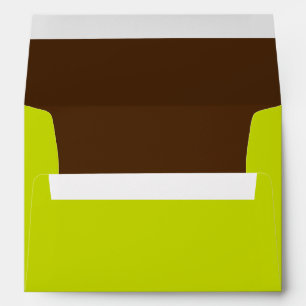 Green and Brown Lined Envelope