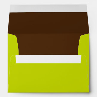 Green and Brown Lined Envelope
