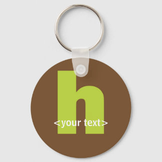 Green and Brown Monogram - Letter H Keychain