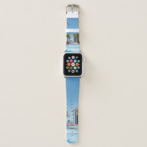 Green and brown palm trees apple watch band