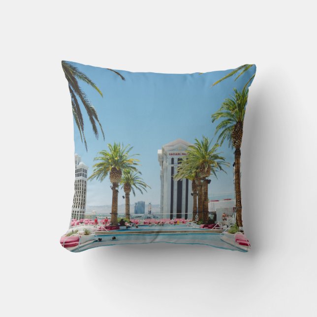 Green and brown palm trees throw pillow (Front)
