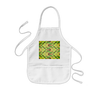 Green and brown pattern kids' apron