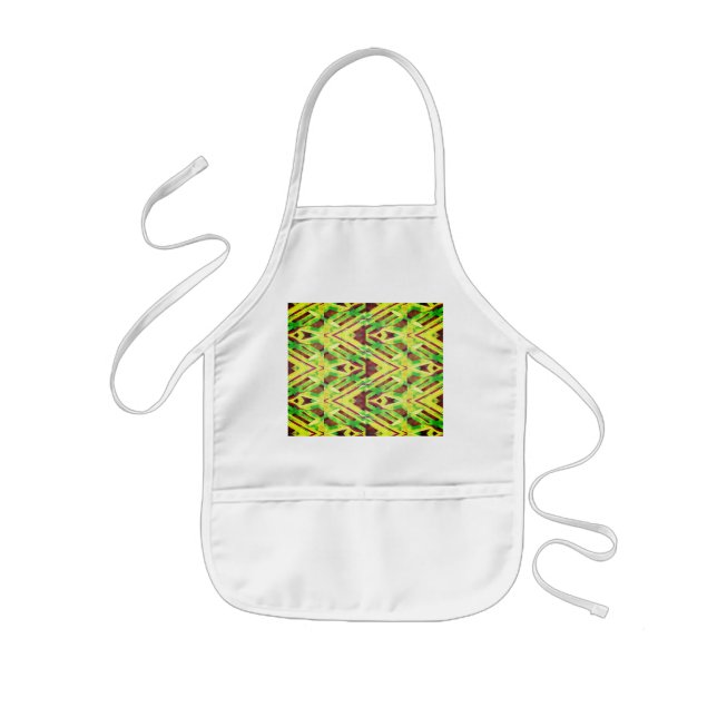 Green and brown pattern kids' apron (Front)