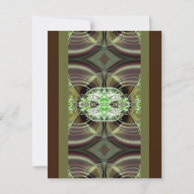 Green and Brown Razzle Dazzle Custom Invitation (Front)