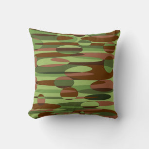 Green and Brown Spheres  Throw Pillow