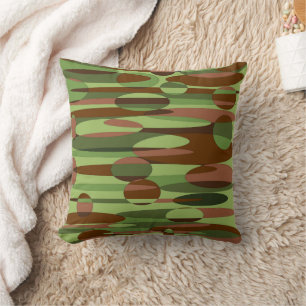 Green and Brown Spheres  Throw Pillow