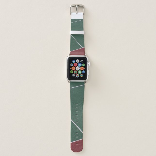 Green and brown sports field illustration apple watch band (Front)