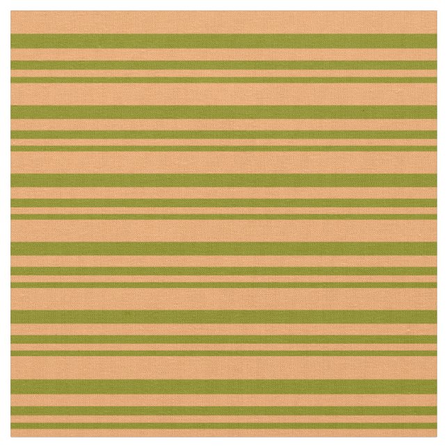 Green and Brown Stripes Pattern Fabric (Close Up)