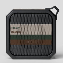 Green and  Brown Stripes Pattern Name Bluetooth Speaker
