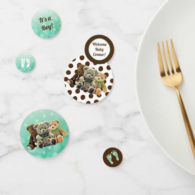 Green and Brown Teddy Bear Themed Confetti (Group)