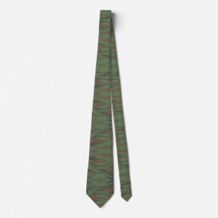 Green and Brown Tiger Camo Neck Tie