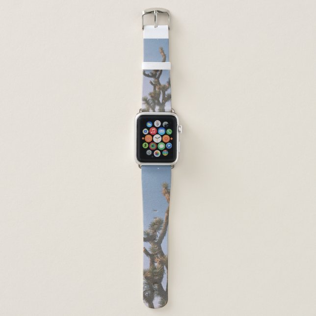 GREEN AND BROWN TREE UNDER BLUE SKY APPLE WATCH BAND (Front)