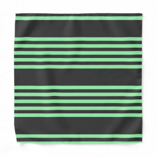 Green and charcoal five stripes pattern bandana