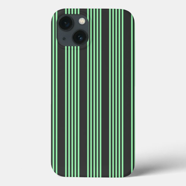 Green and charcoal five stripes pattern Case-Mate iPhone case (Back)