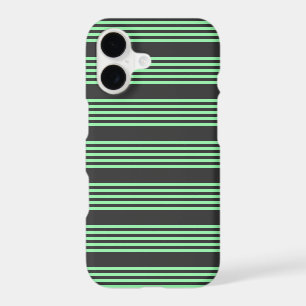 Green and charcoal five stripes pattern iPhone 17 case