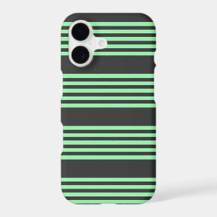 Green and charcoal five stripes pattern iPhone 17 case