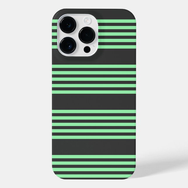 Green and charcoal five stripes pattern iPhone case (Back)