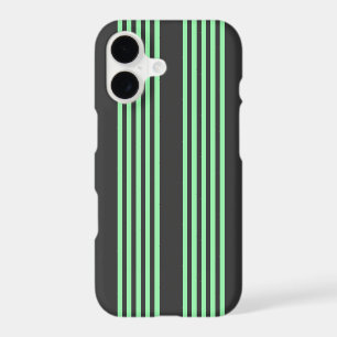 Green and charcoal five stripes pattern iPhone 17 case
