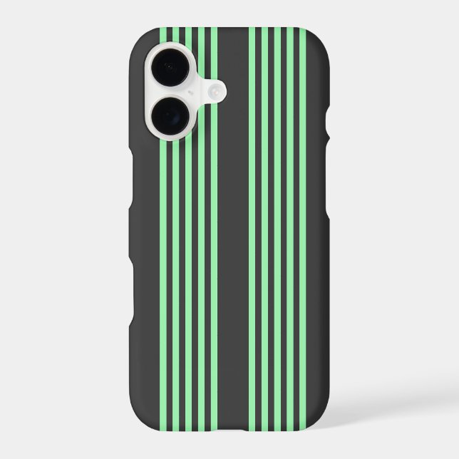 Green and charcoal five stripes pattern iphone case (Back)