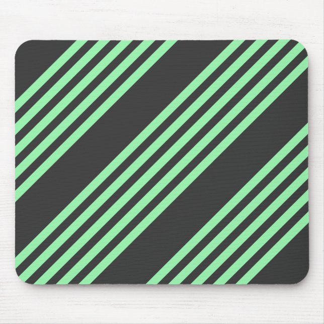 Green and charcoal five stripes pattern mouse pad (Front)