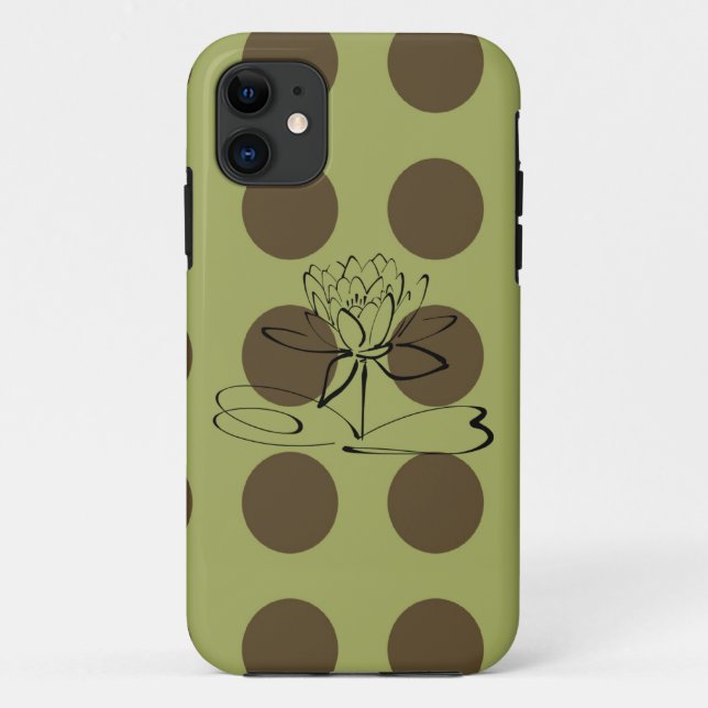 Green and Chocolate Brown Polka Dots iPhone 5 Case (Back)