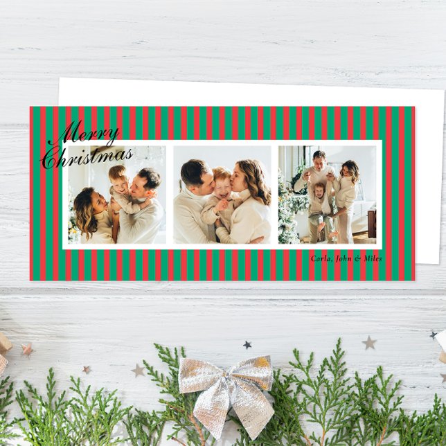 Green and Coral Chic Vertical Stripes 3 Photo (Creator Uploaded)