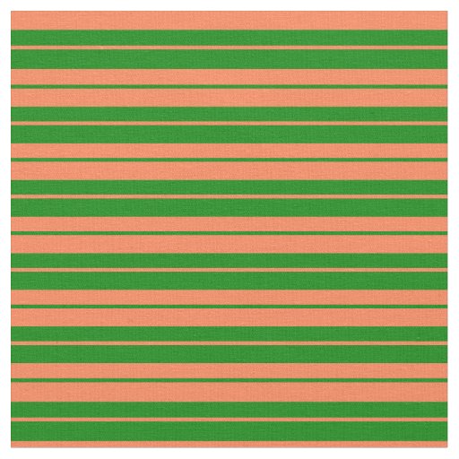 Green and Coral Lines/Stripes Pattern Fabric
