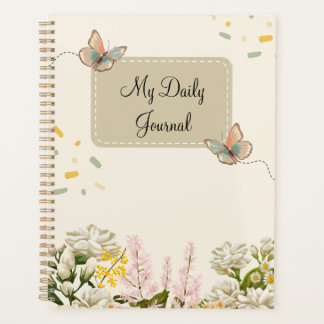 Green and Cream Beautiful Spring Floral Journal Planner