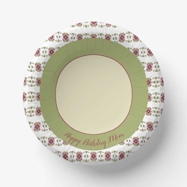 Green And Cream Paper Bowls (Front)