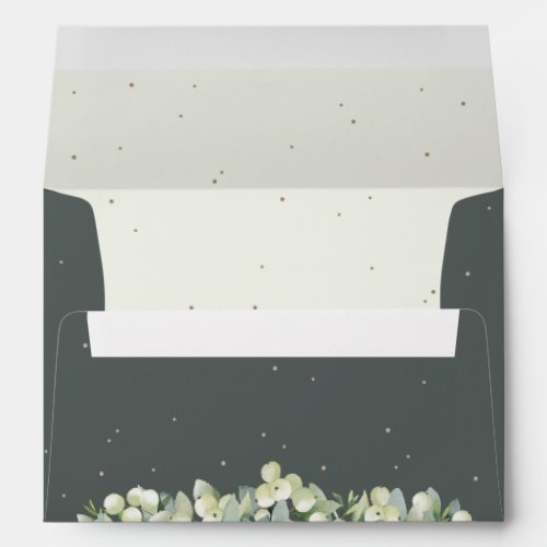 Green and Cream SnowberryEucalyptus Wedding A7 Envelope