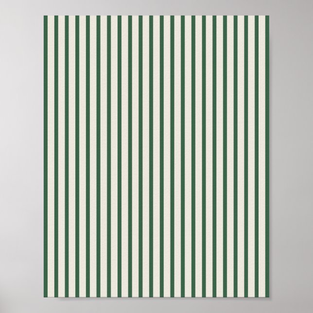 Green And Cream Striped Poster (Front)