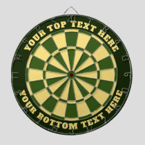 Green and Cream Yellow Dartboard with Custom Text