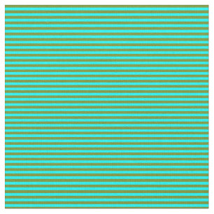 Green and Cyan Colored Lines Pattern Fabric